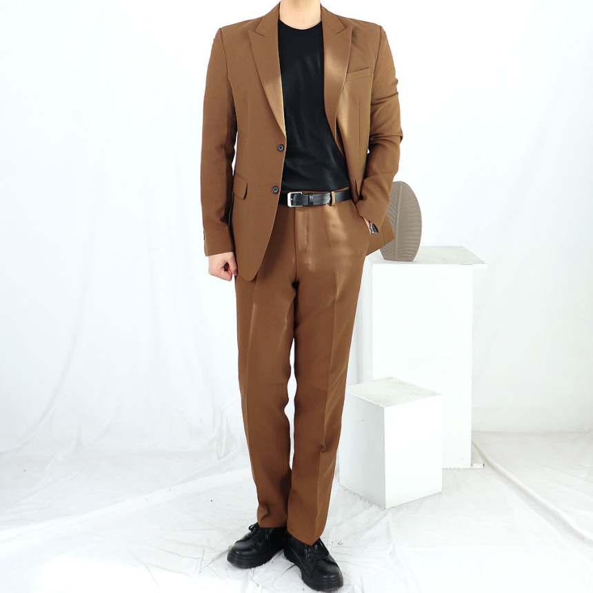 남자 경성 개화기 정장 브라운 피크드라펠 수트