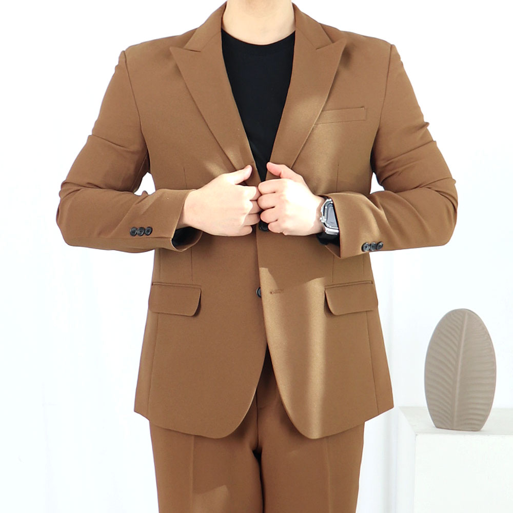 남자 경성 개화기 정장 브라운 피크드라펠 수트