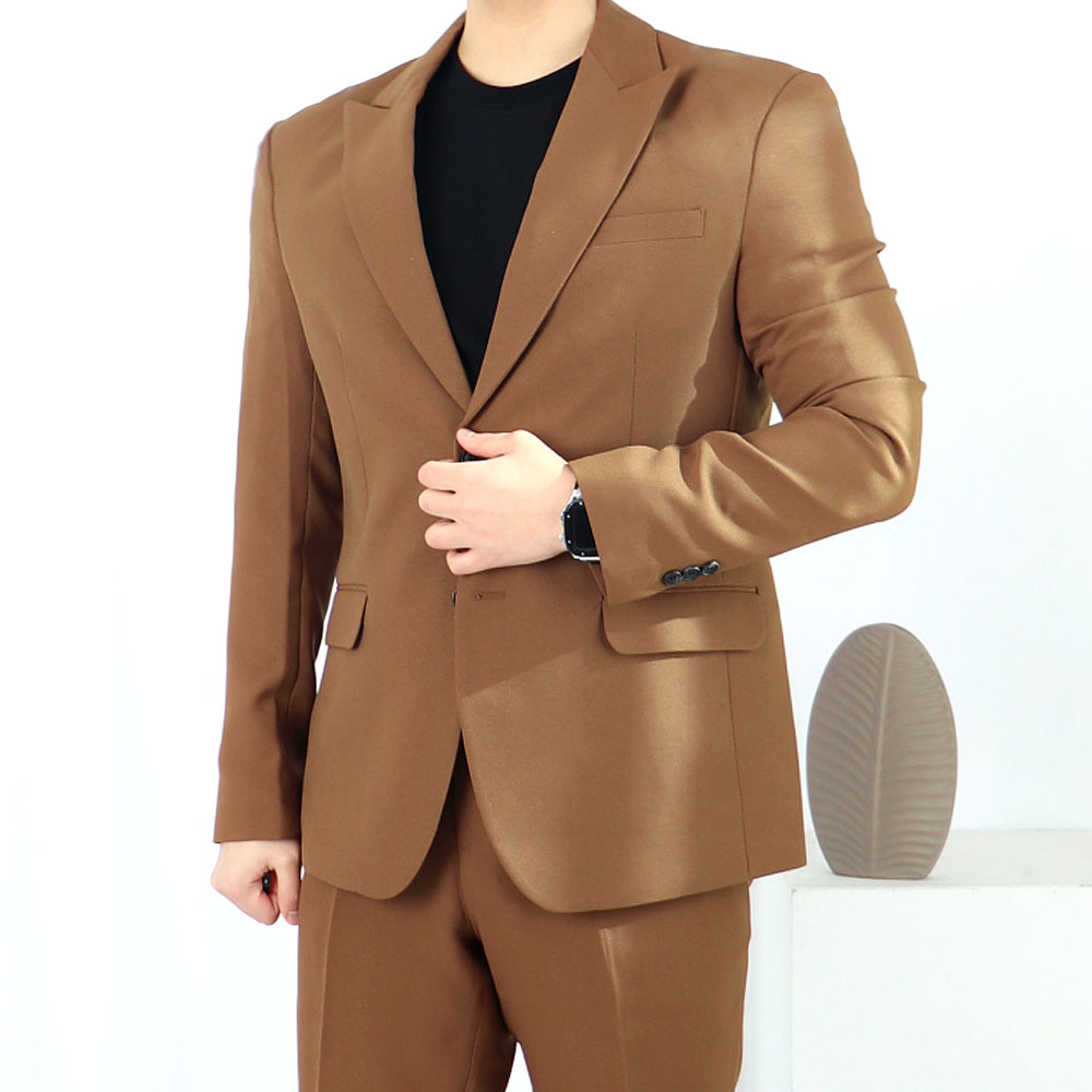 남자 경성 개화기 정장 브라운 피크드라펠 수트