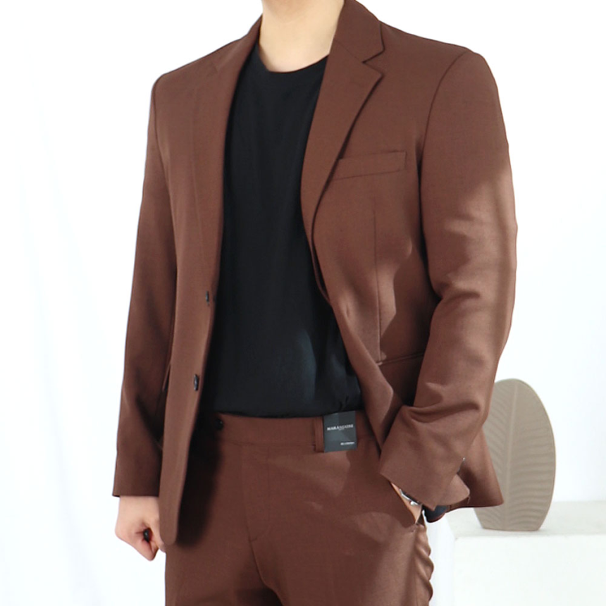 남자 하객룩 돌잔치 브라운 정장 갈색 셋업 수트