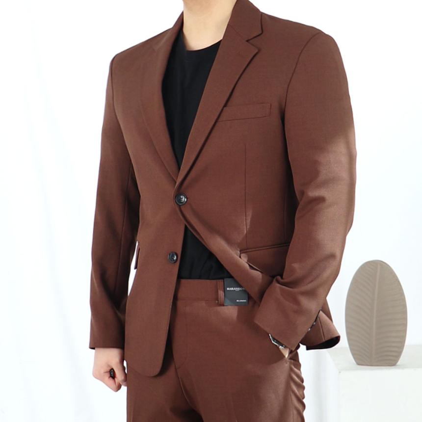 남자 하객룩 돌잔치 브라운 정장 갈색 셋업 수트