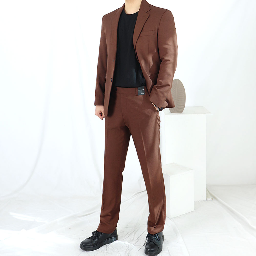 남자 하객룩 돌잔치 브라운 정장 갈색 셋업 수트