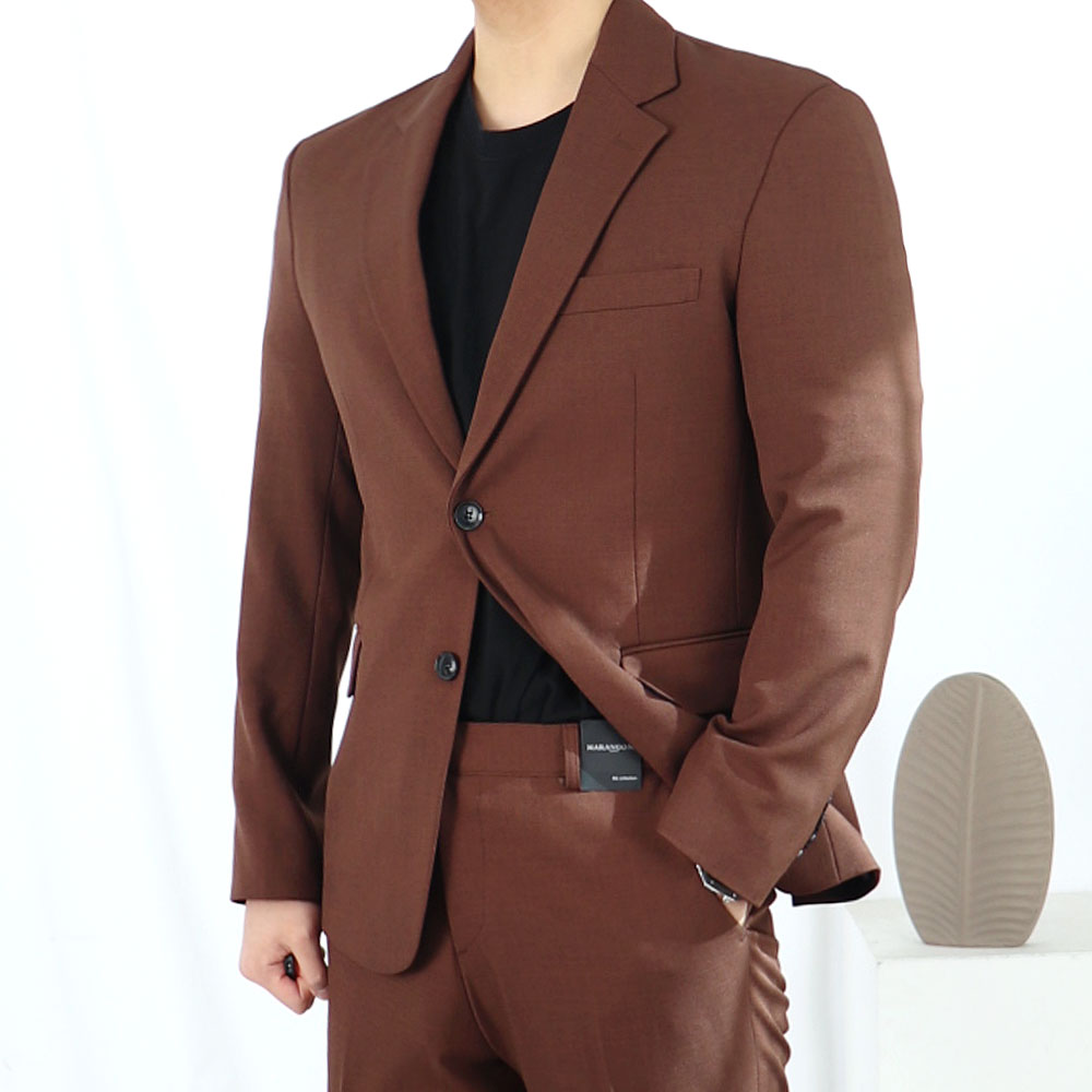 남자 하객룩 돌잔치 브라운 정장 갈색 셋업 수트