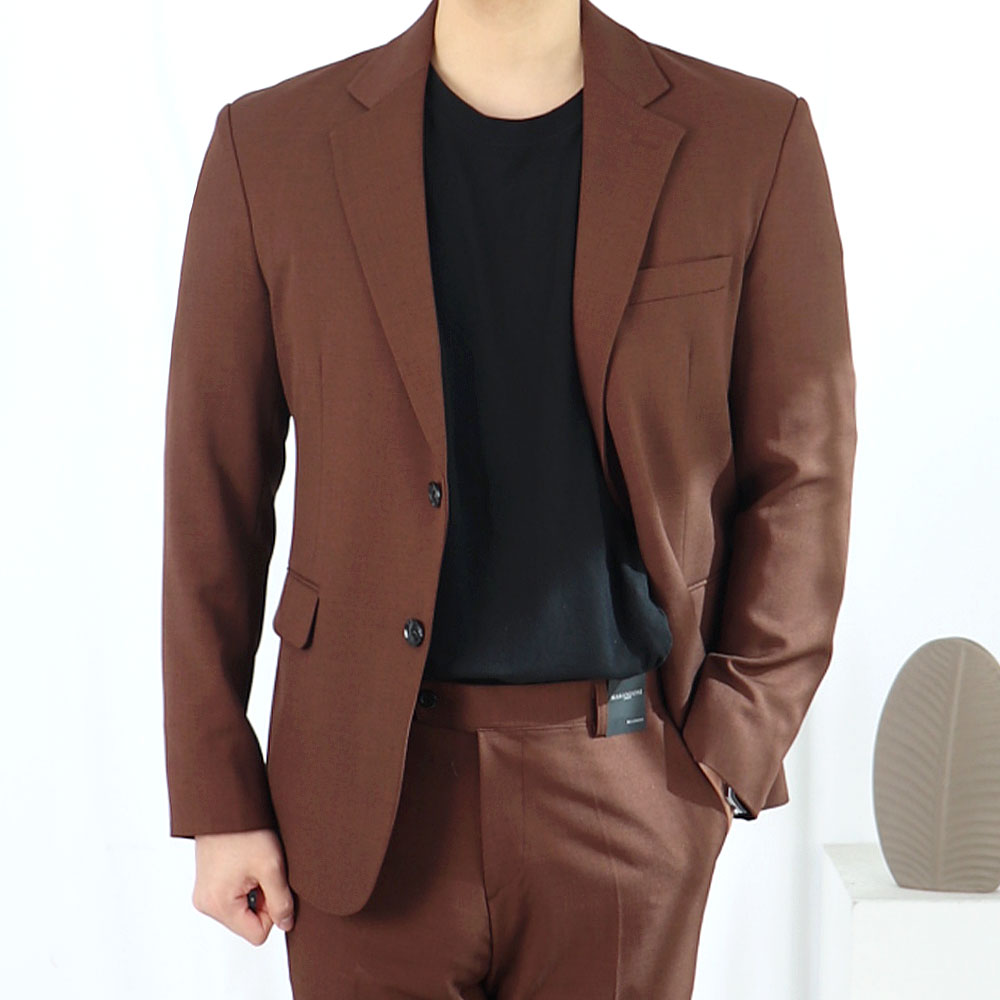 남자 하객룩 돌잔치 브라운 정장 갈색 셋업 수트