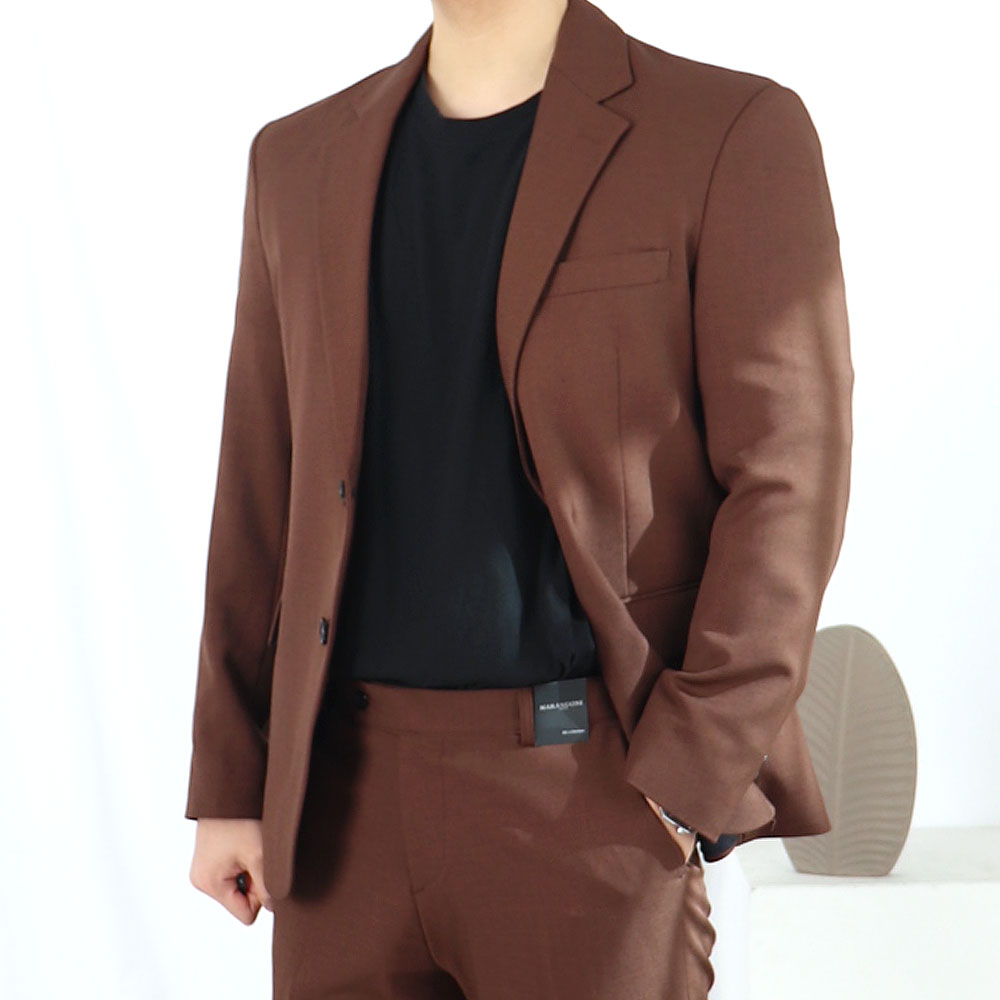 남자 하객룩 돌잔치 브라운 정장 갈색 셋업 수트