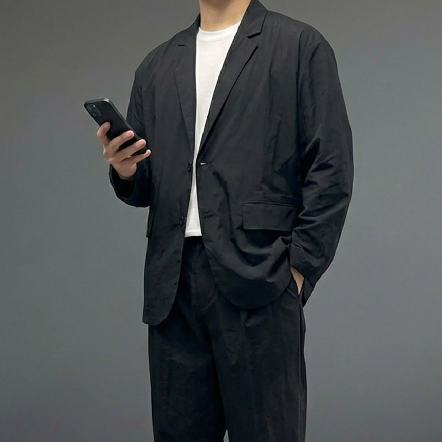 아메카지 셋업 오버핏 수트 결혼식 하객룩 복장