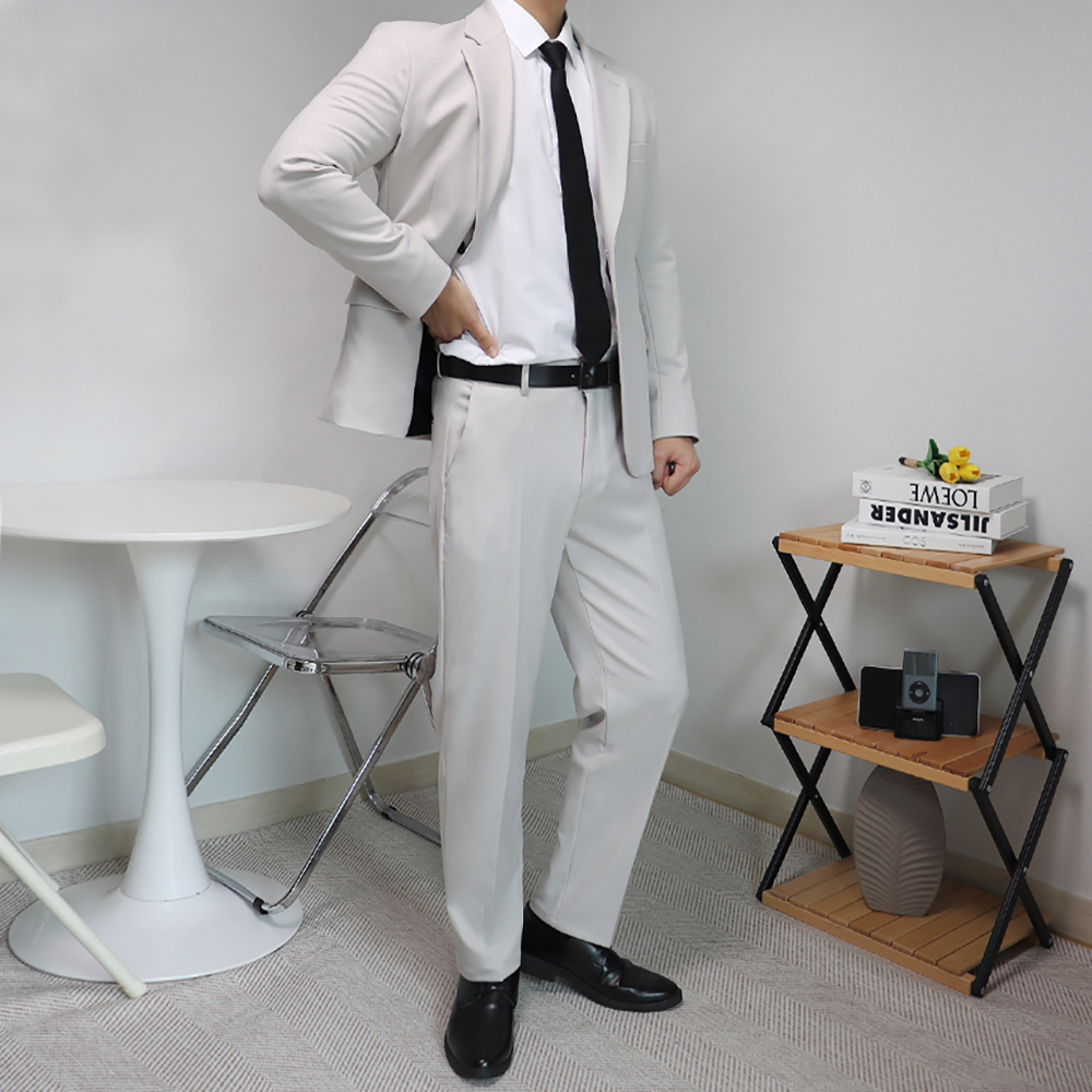 남자 아이보리 예복 정장 화이트 셋업 수트