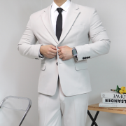 남자 아이보리 예복 정장 화이트 셋업 수트
