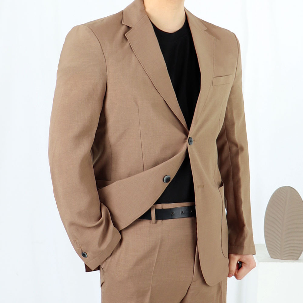 남자 브라운 쿨맥스 정장 시어서커 여름 셋업
