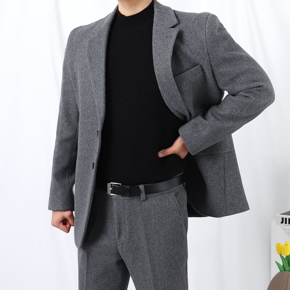 남자 캐시미어 겨울 양복 셋업 울수트 정장