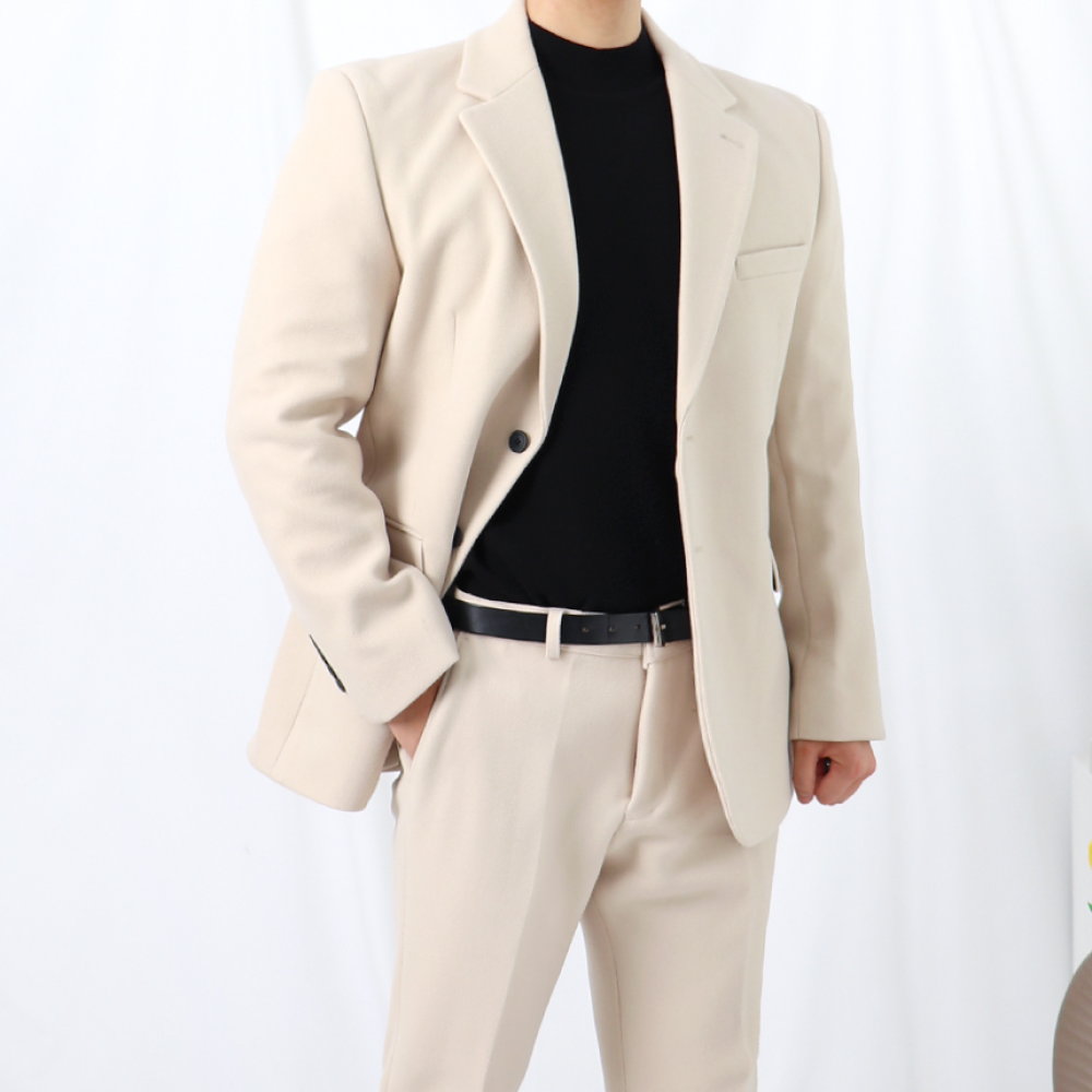 남자 캐시미어 겨울 양복 셋업 울수트 정장