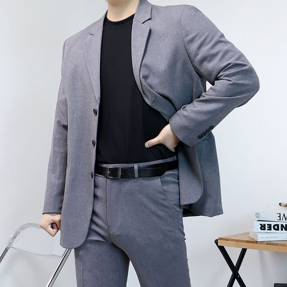 남자 차콜 다크그레이 정장 오버핏수트