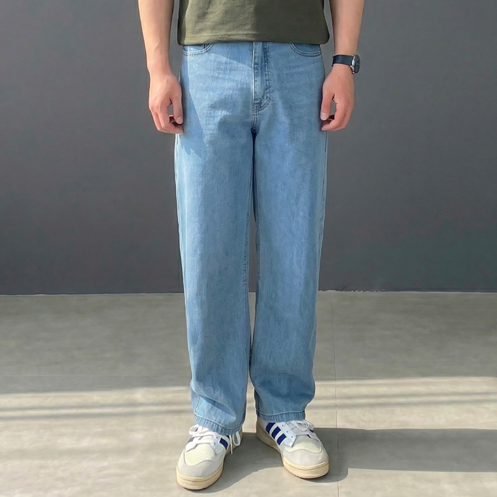 남자 냉감 여름용 쿨데님 테이퍼드 밴딩 청바지