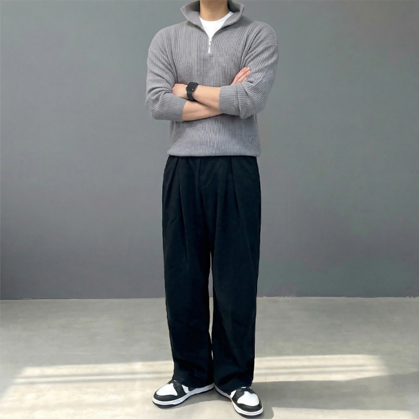 남자 항아리 바지 커브드 벌룬 트레이닝 팬츠