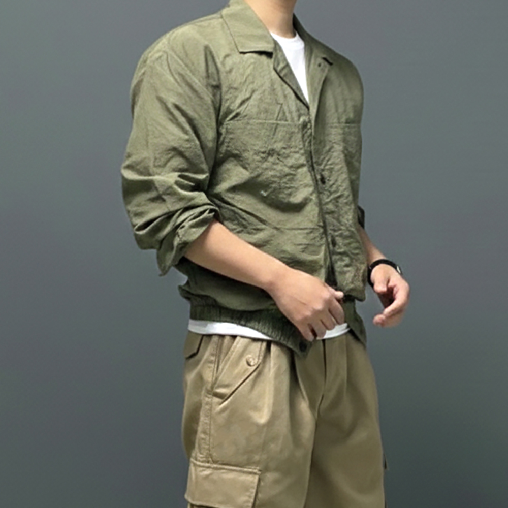 남자 크롭 바람막이 나일론 숏 오버핏 봄 자켓