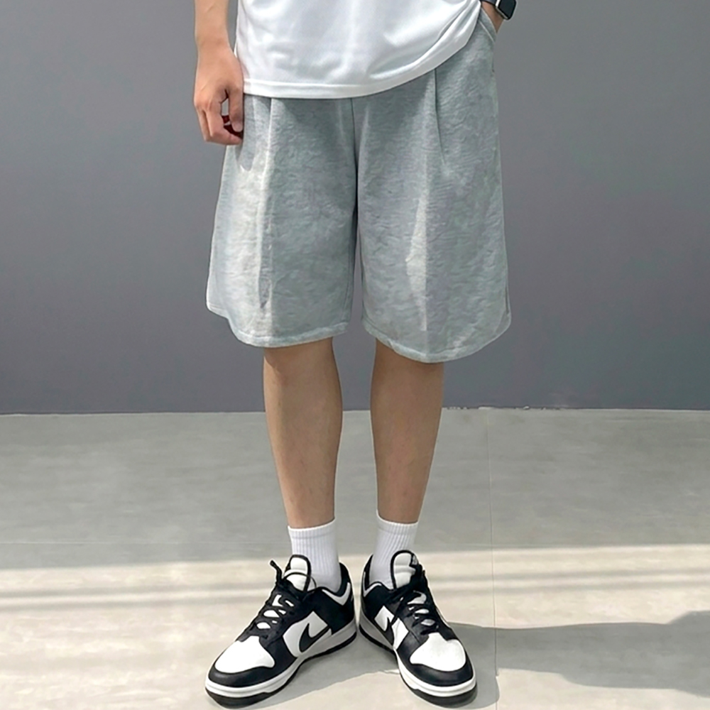 남자 버뮤다 팬츠 6부 와이드 핀턱 반바지