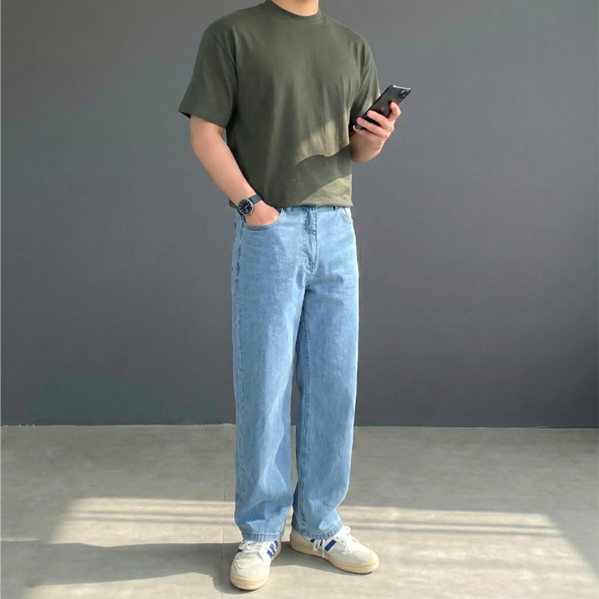 남자냉감청바지 남자여름용청바지 남성쿨데님