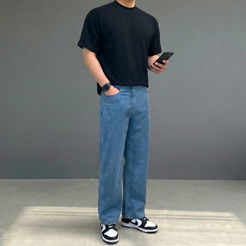 남자냉감청바지 남자여름용청바지 남성쿨데님