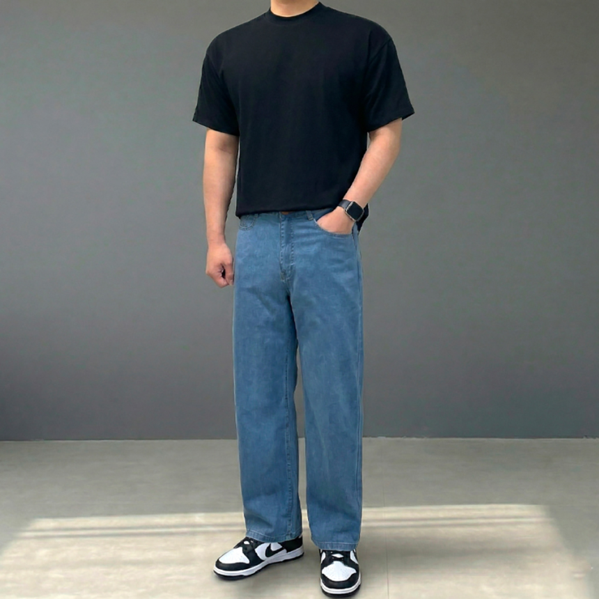 남자냉감청바지 남자여름용청바지 남성쿨데님