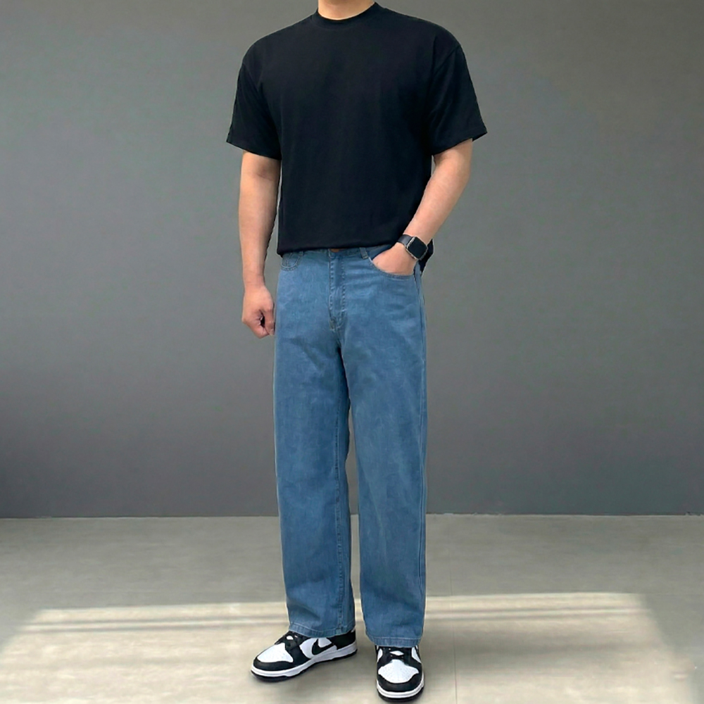 남자냉감청바지 남자여름용청바지 남성쿨데님
