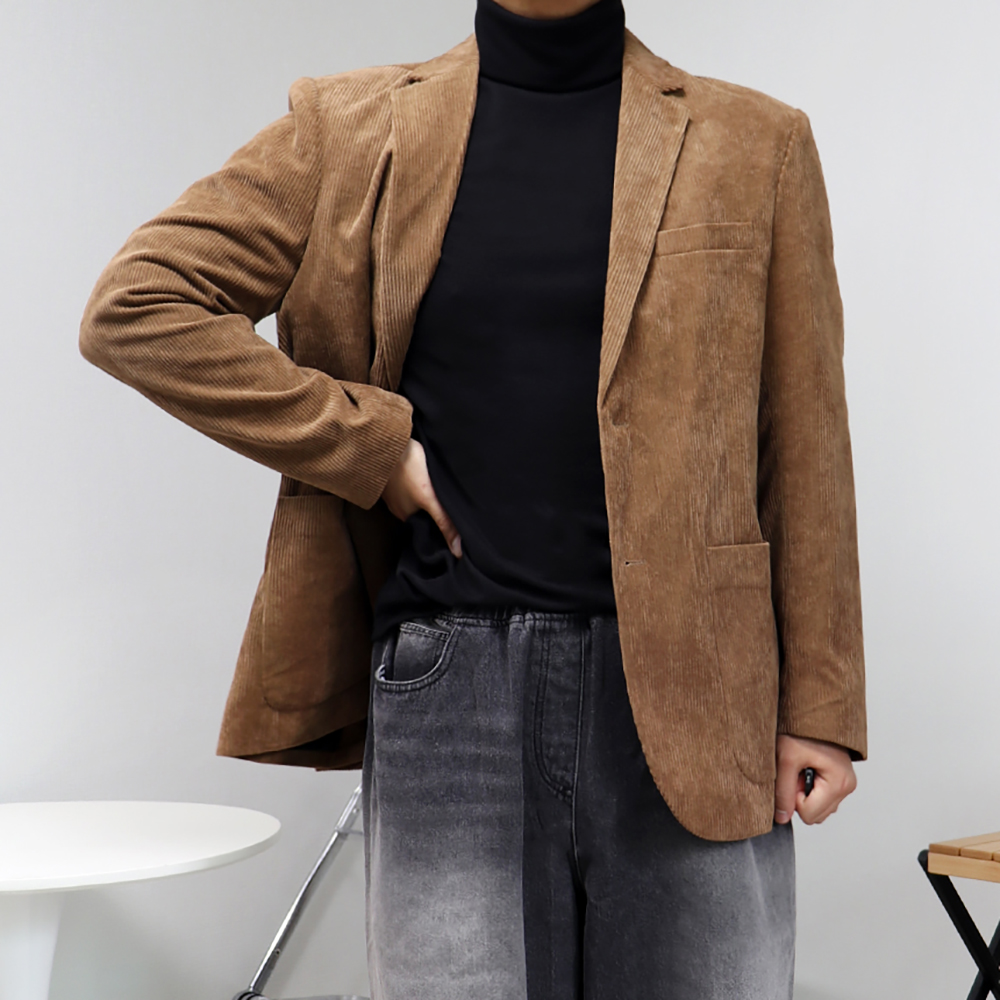 코듀로이셋업 겨울블레이저 남성겨울콤비 골덴자켓