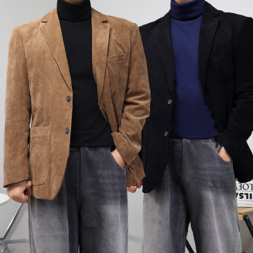 코듀로이셋업 겨울블레이저 남성겨울콤비 골덴자켓