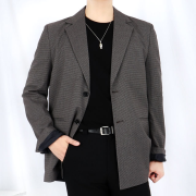 남자 오버핏 하운드투스 체크 블레이져 자켓