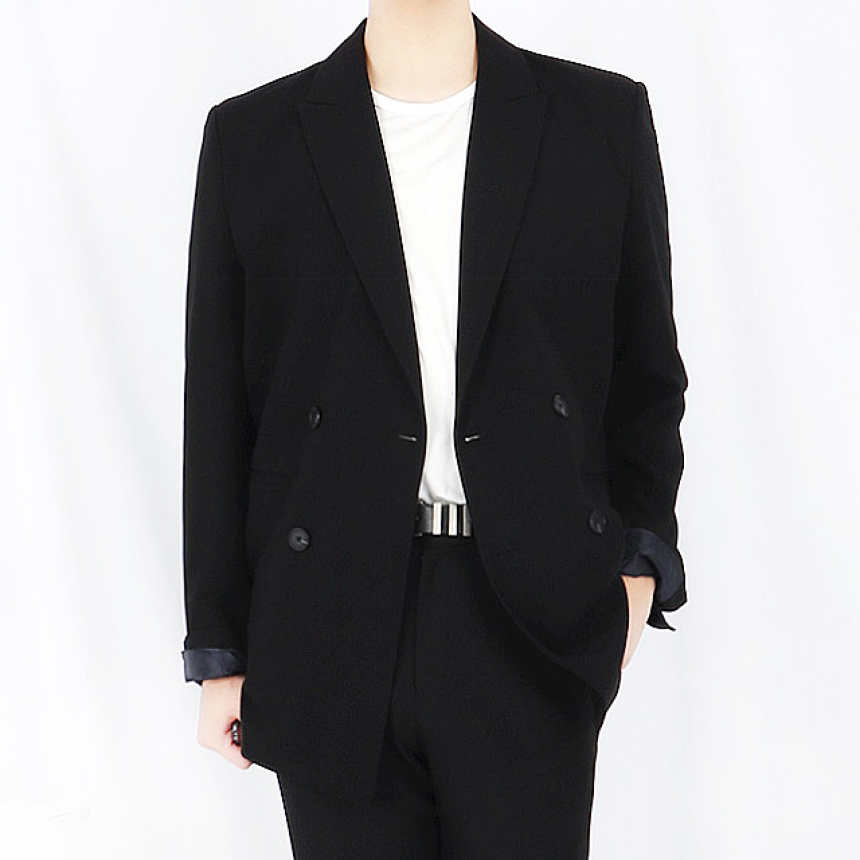 남자오버핏블레이저 남자 봄 더블 자켓