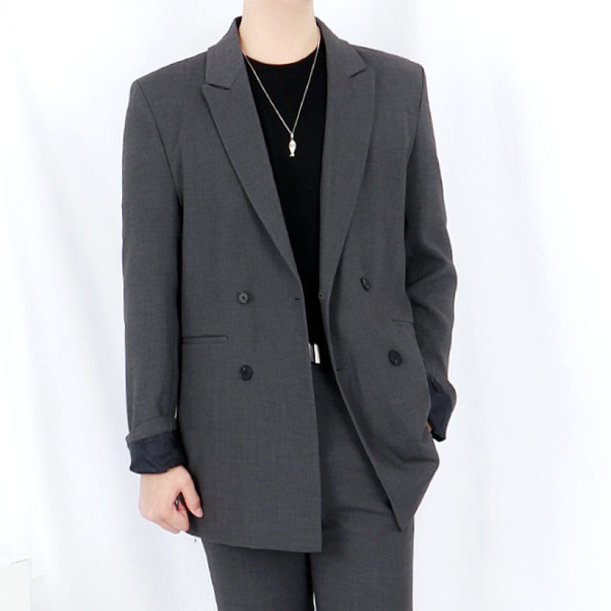남자오버핏블레이저 남자 봄 더블 자켓