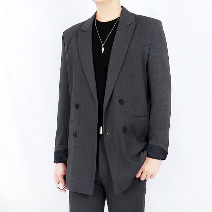 남자오버핏블레이저 남자 봄 더블 자켓
