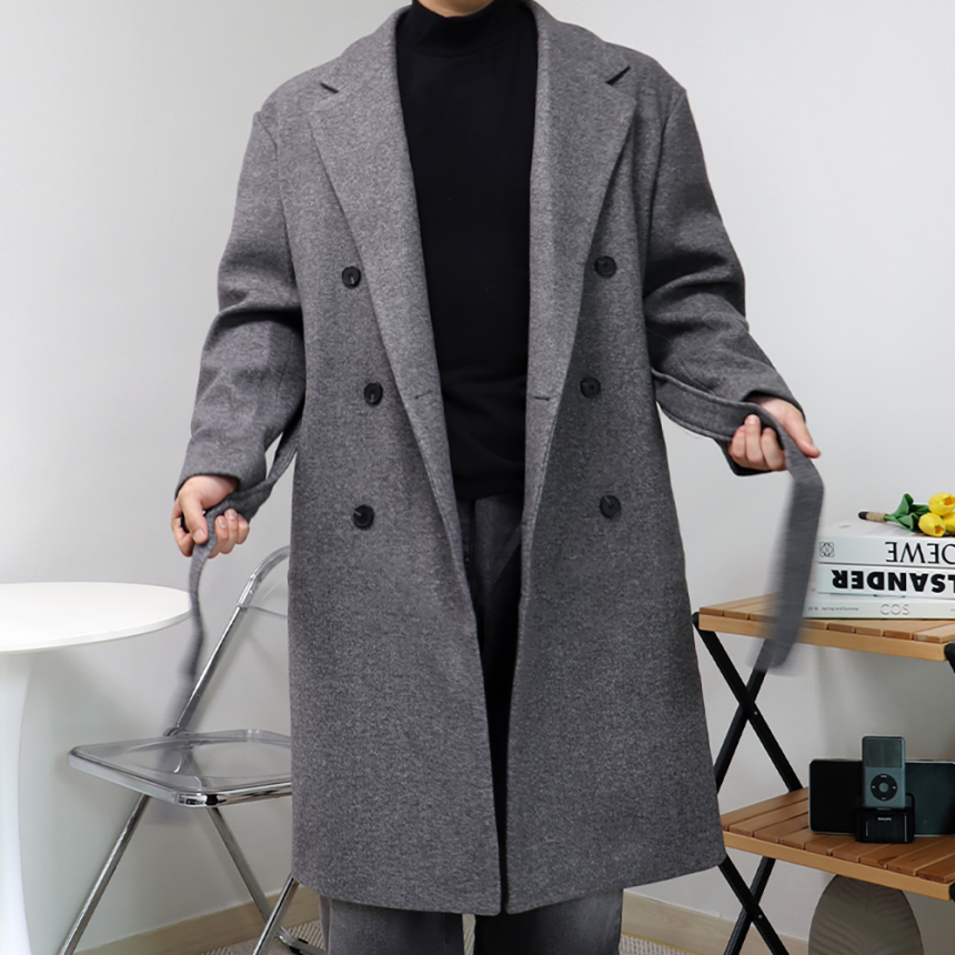 남자로브코트 더블 오버핏 롱 체스터코트