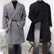 남자로브코트 더블 오버핏 롱 체스터코트