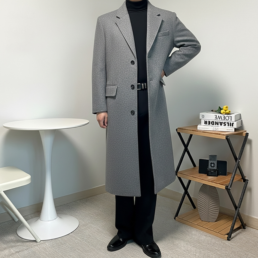 남성오버핏롱코트 체스터코트