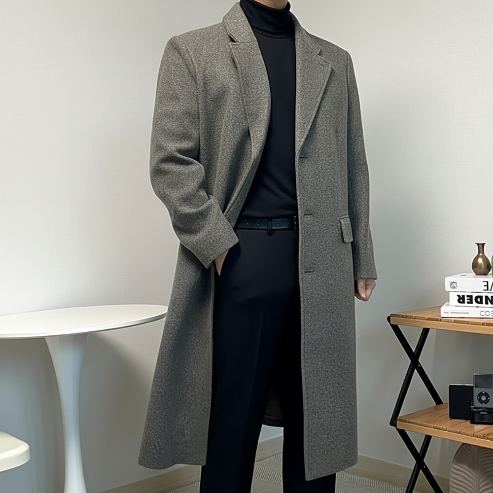 남성오버핏롱코트 체스터코트