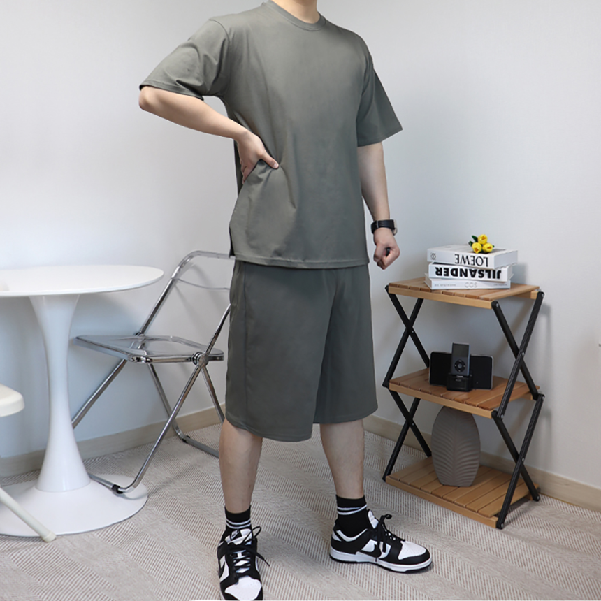 피그먼트셋업 남자반팔셋업 두꺼운반팔티