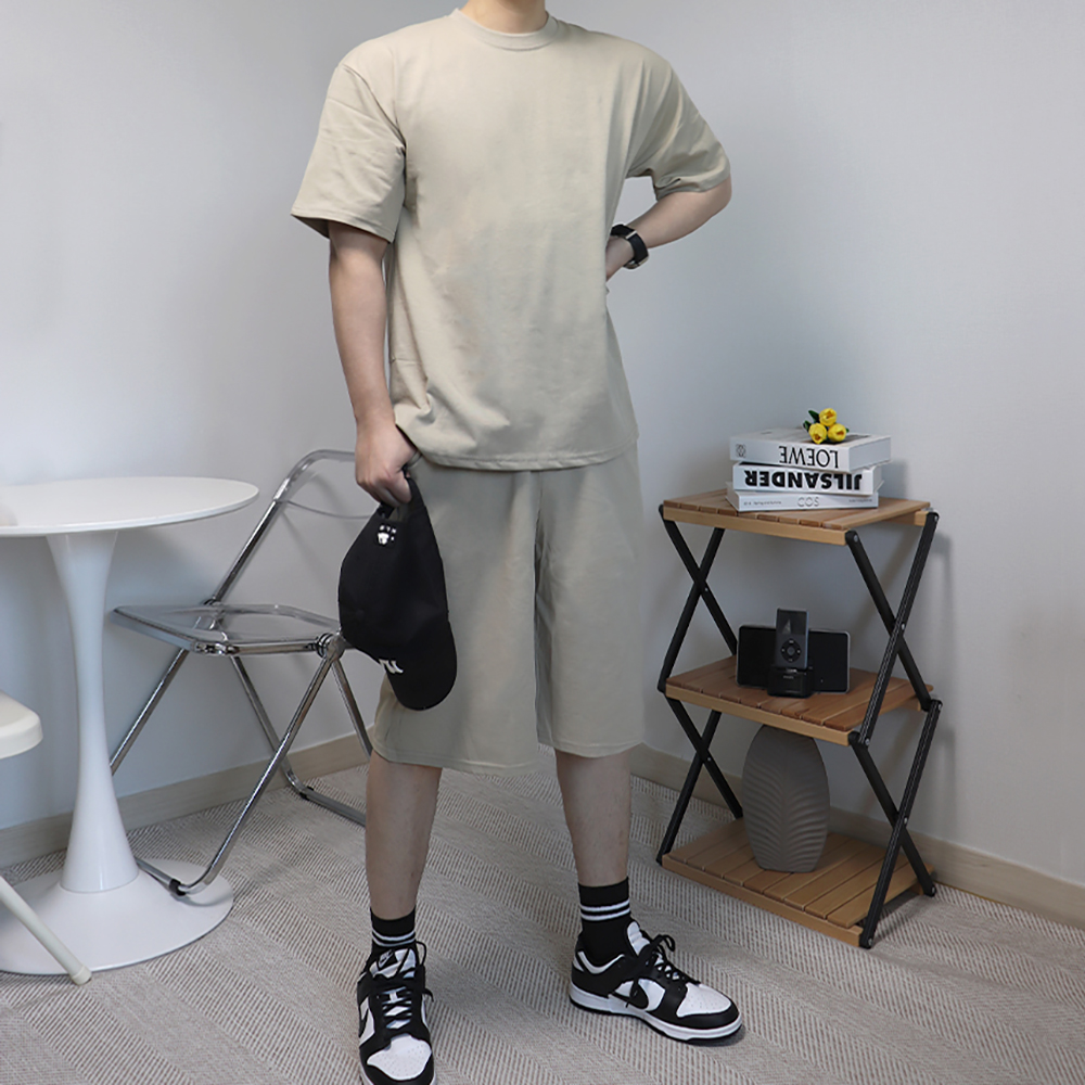 피그먼트셋업 남자반팔셋업 두꺼운반팔티