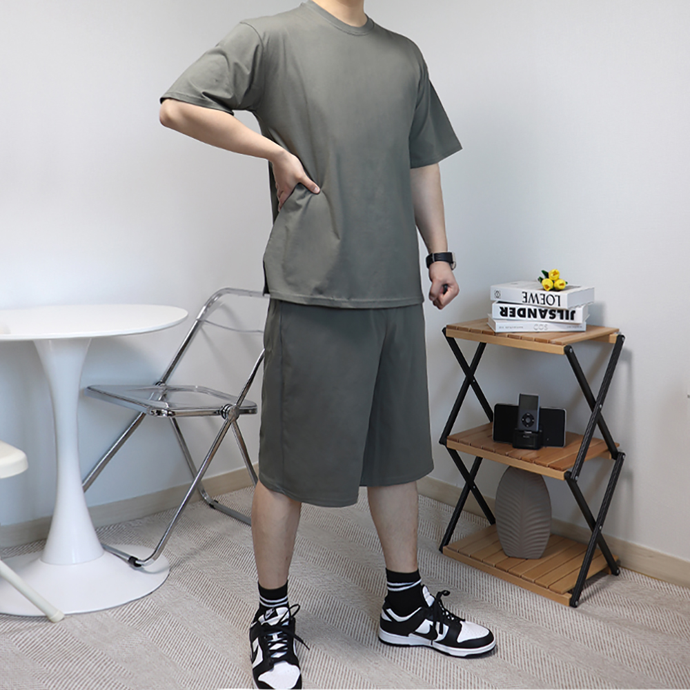피그먼트셋업 남자반팔셋업 두꺼운반팔티