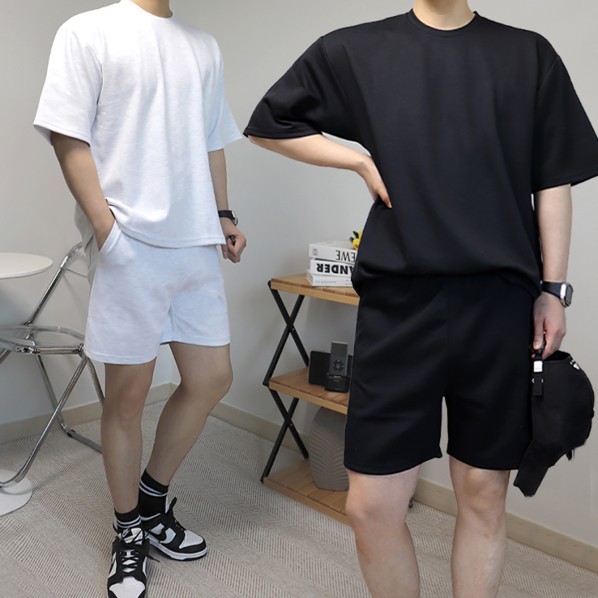 남자반팔셋업 두꺼운반팔티 헤비웨이트