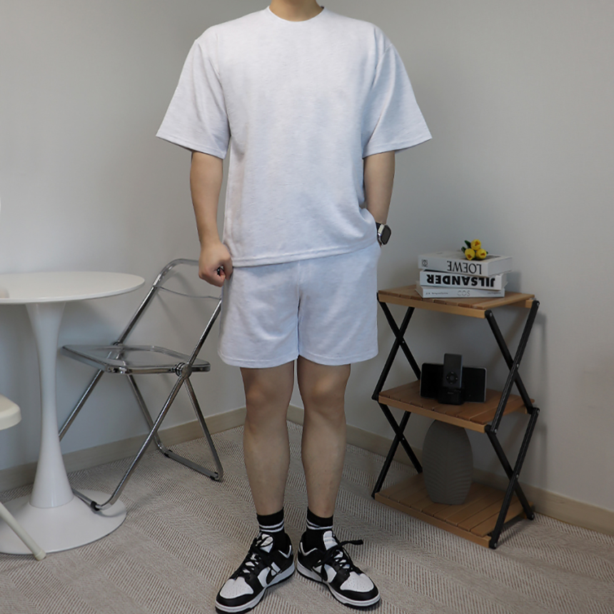 남자반팔셋업 두꺼운반팔티 헤비웨이트