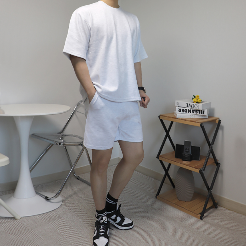 남자반팔셋업 두꺼운반팔티 헤비웨이트