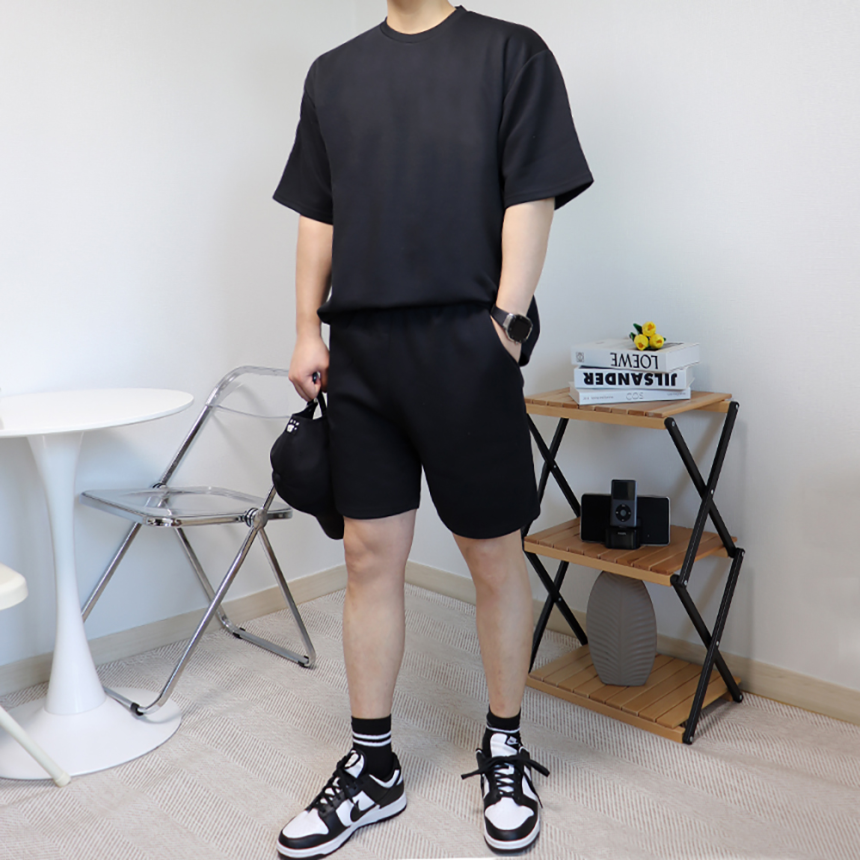 남자반팔셋업 두꺼운반팔티 헤비웨이트