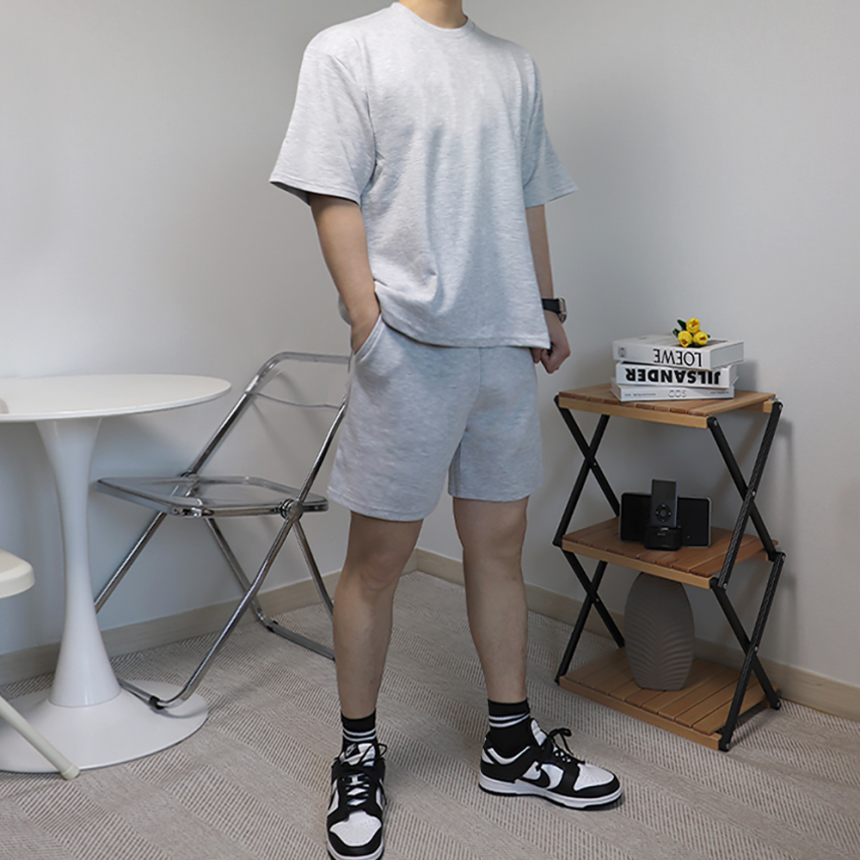 남자반팔셋업 두꺼운반팔티 헤비웨이트