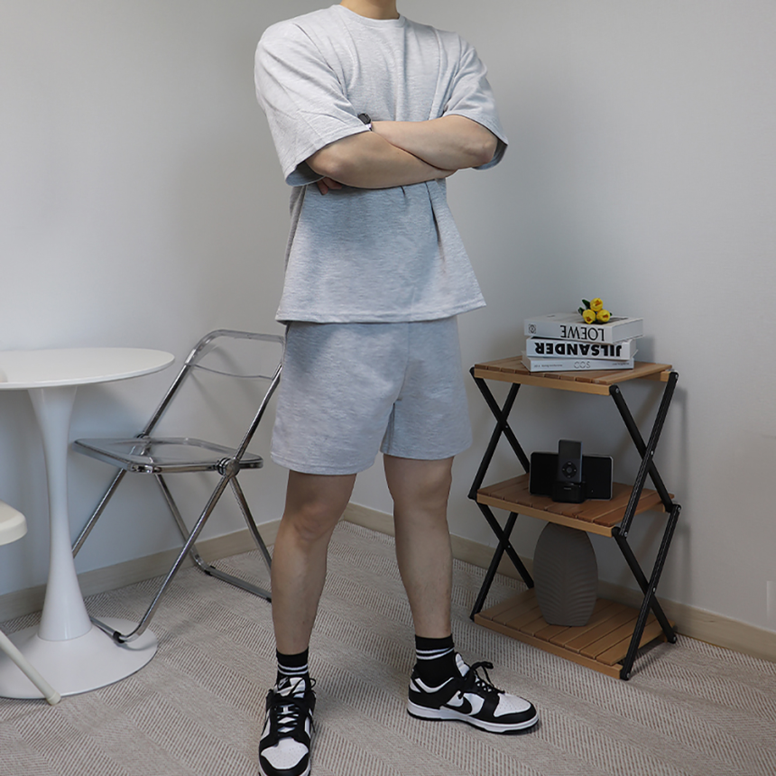 남자반팔셋업 두꺼운반팔티 헤비웨이트