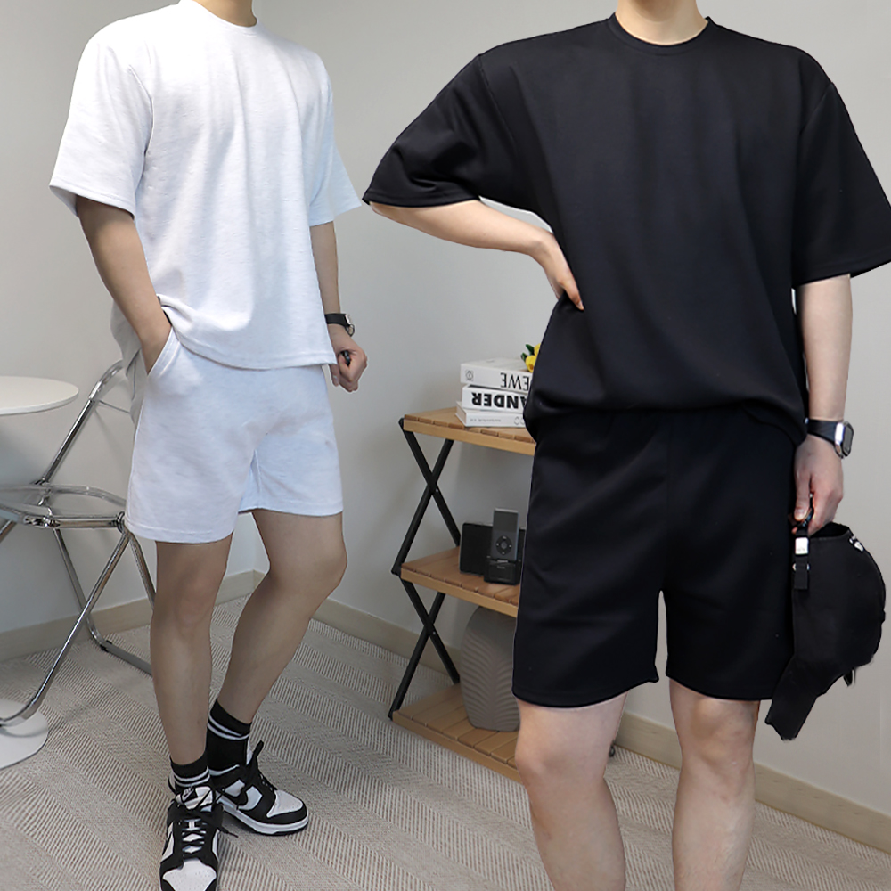 남자반팔셋업 두꺼운반팔티 헤비웨이트