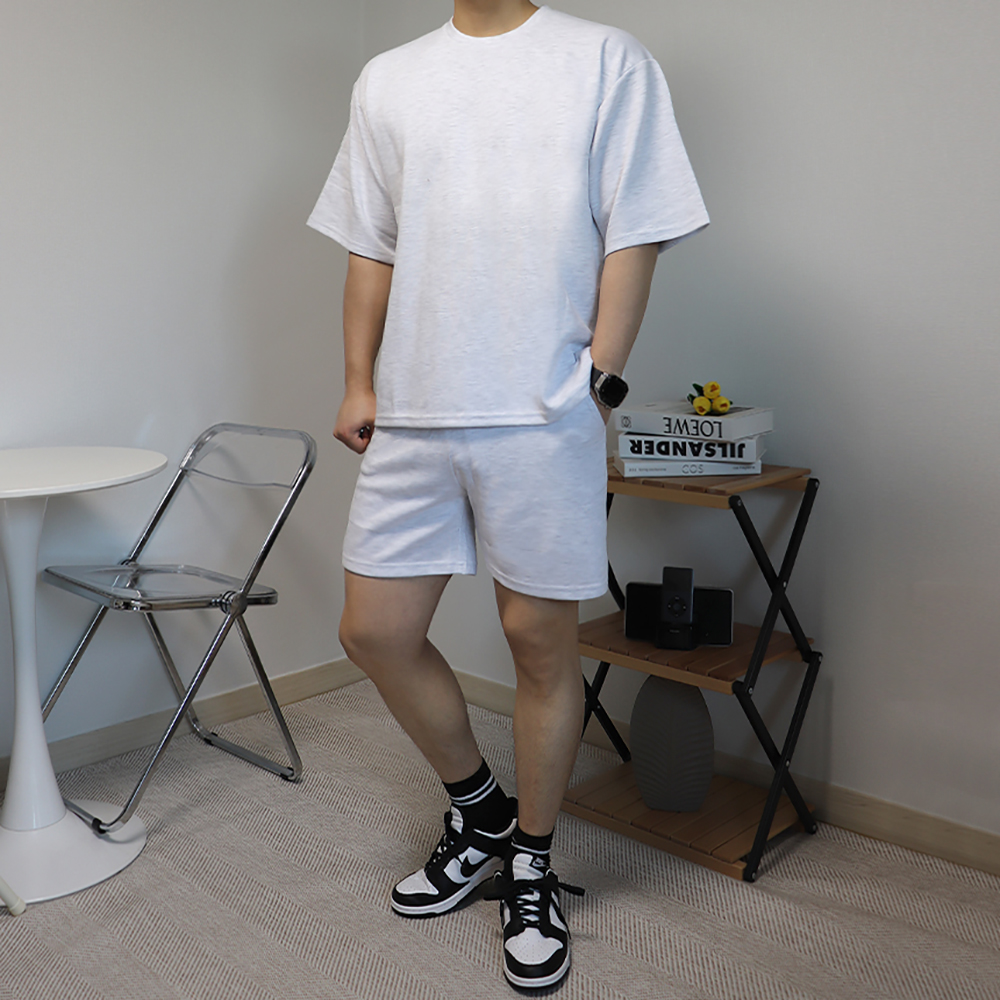 남자반팔셋업 두꺼운반팔티 헤비웨이트