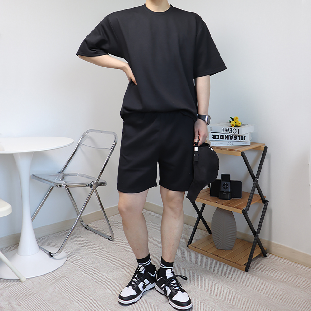 남자반팔셋업 두꺼운반팔티 헤비웨이트