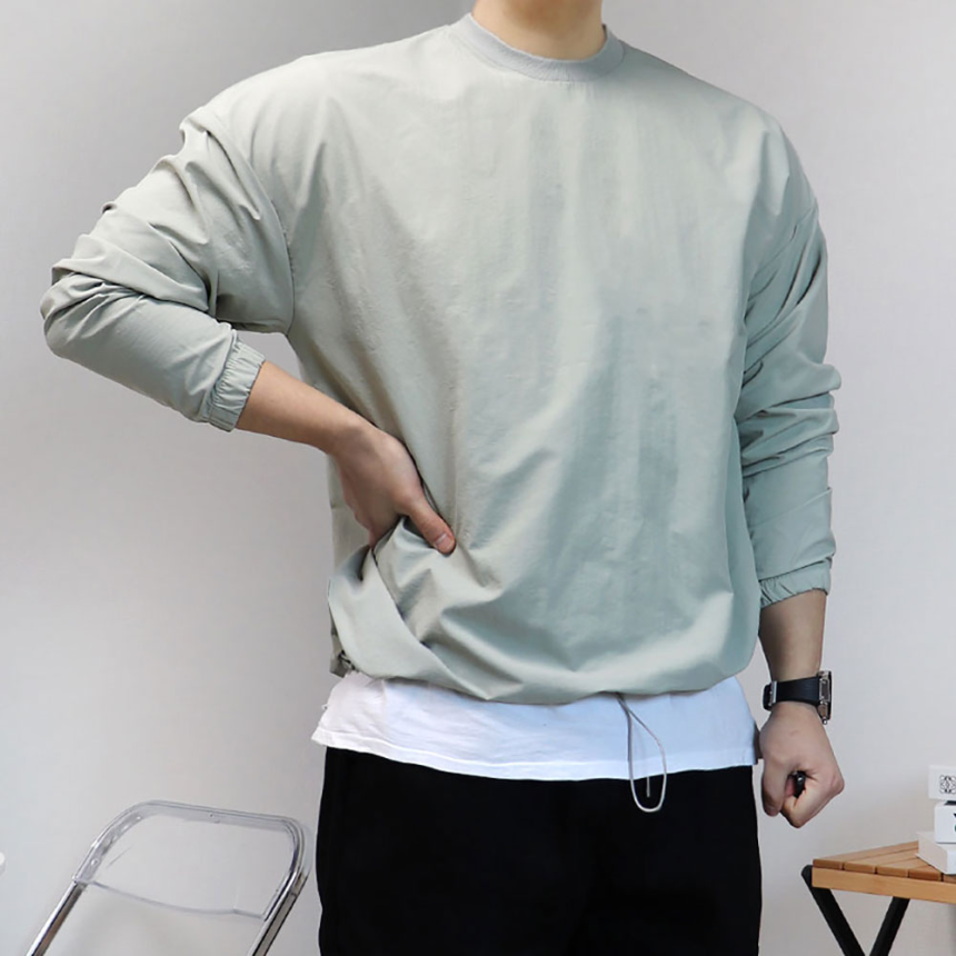 우븐맨투맨 나일론 바람막이맨투맨