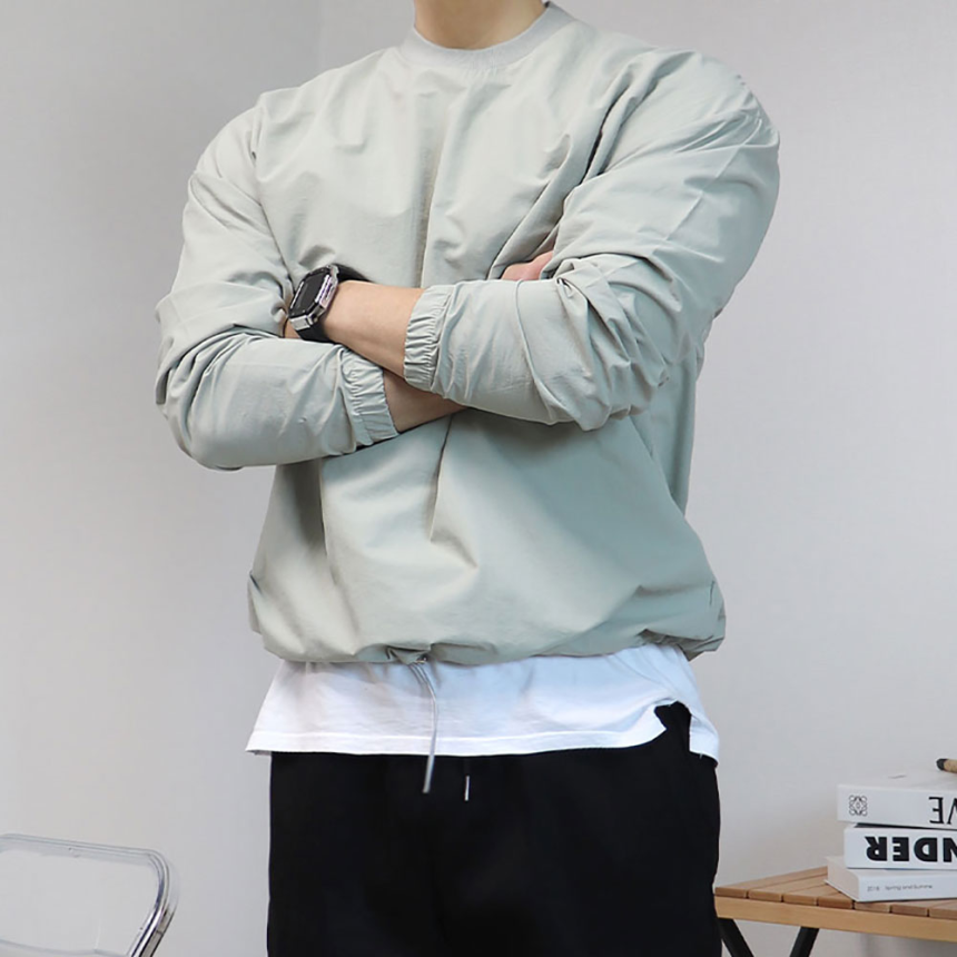우븐맨투맨 나일론 바람막이맨투맨