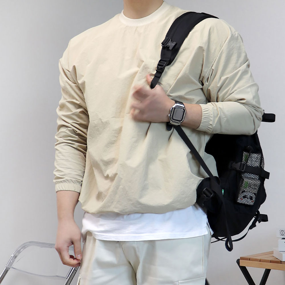 우븐맨투맨 나일론 바람막이맨투맨