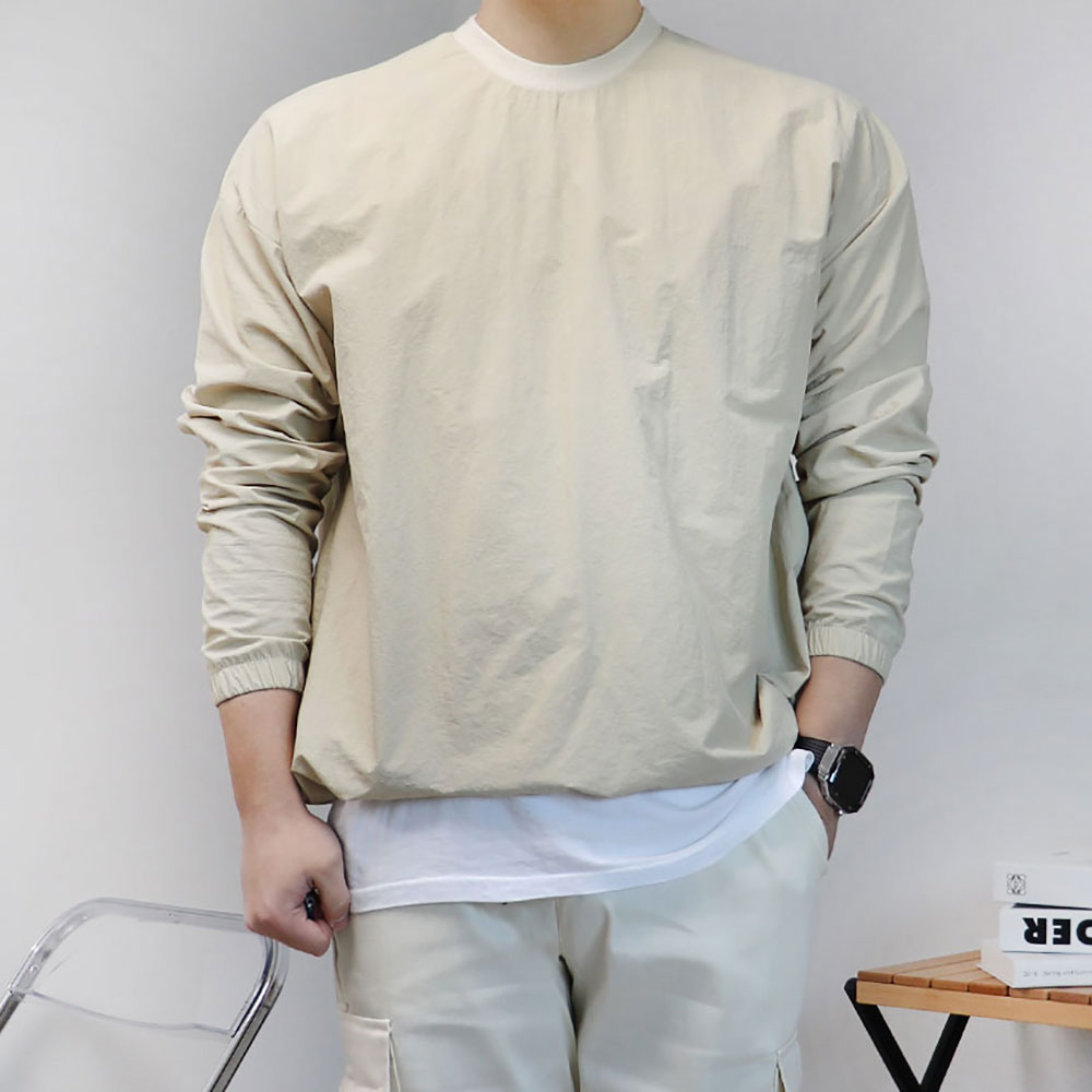 우븐맨투맨 나일론 바람막이맨투맨